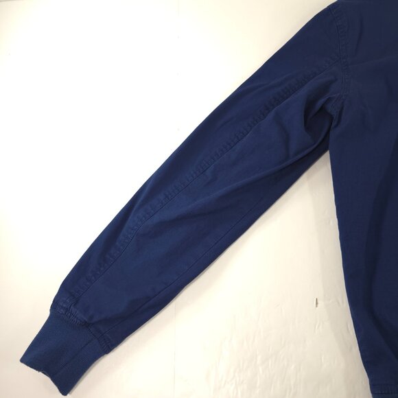 SLATE & STONE Mens MEDIUM Bomber Jacket Blue Cotton Stretch Long Sleeve Full Zip - Picture 10 of 16